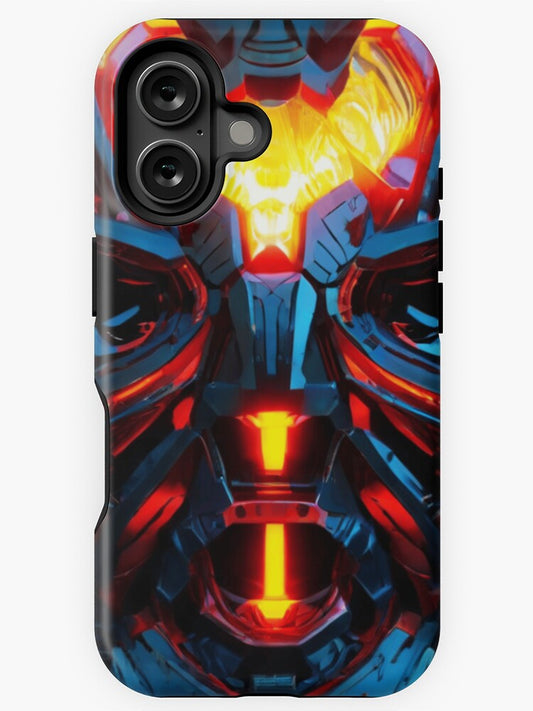 "Cyber Mech Vision: Intense Robotic Glow" iPhone Case