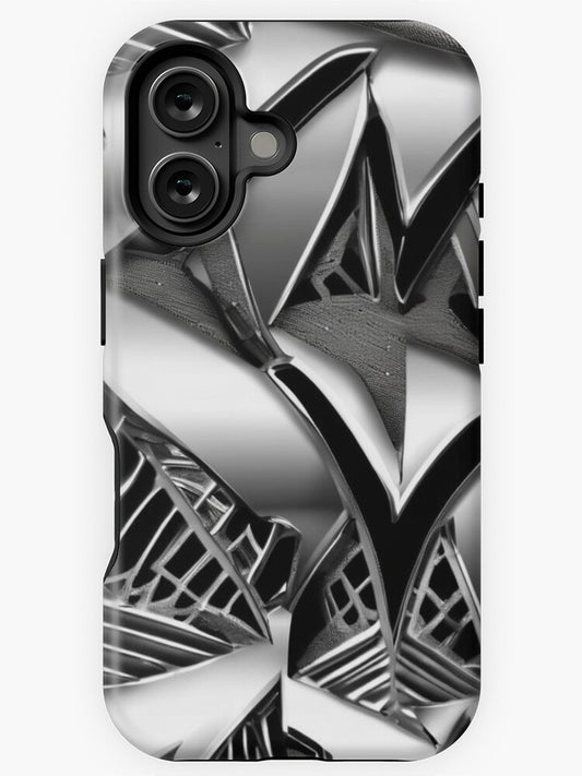"Futuristic Metallic Abstract Geometry" iPhone Case