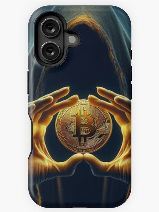 The Enigma of Bitcoin - Mystical Crypto Artwork" iPhone Case