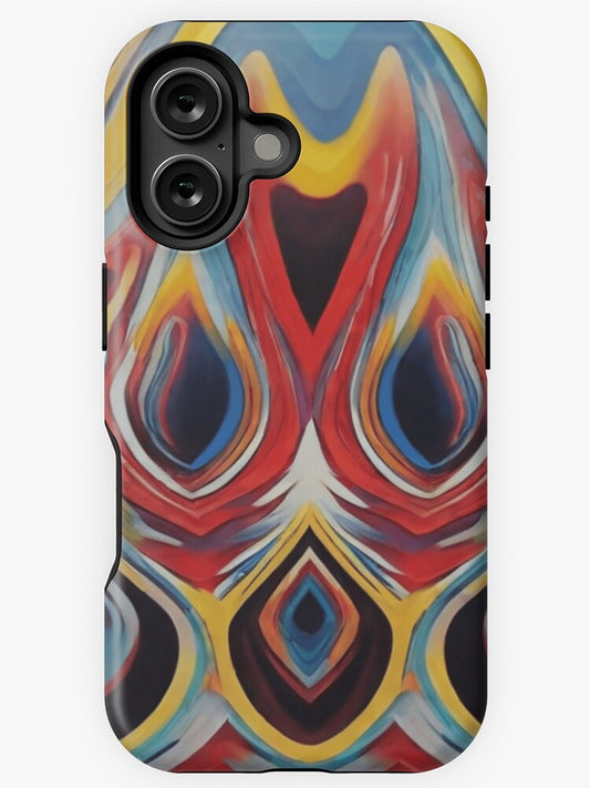 "Vibrant Abstract Flame - Flowing Colors in Motion" iPhone Case