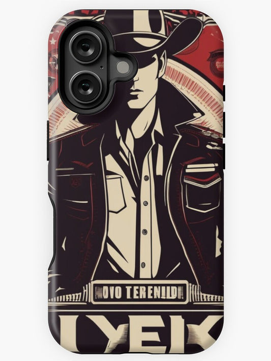 "Outlaw Cowboy Retro Poster Art" iPhone Case