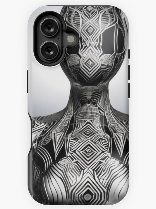 Futuristic Geometric Warrior iPhone Case