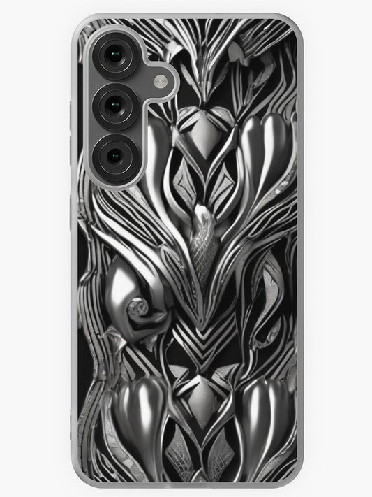 "Metallic Flow: Abstract Industrial Art" Samsung Galaxy Phone Case