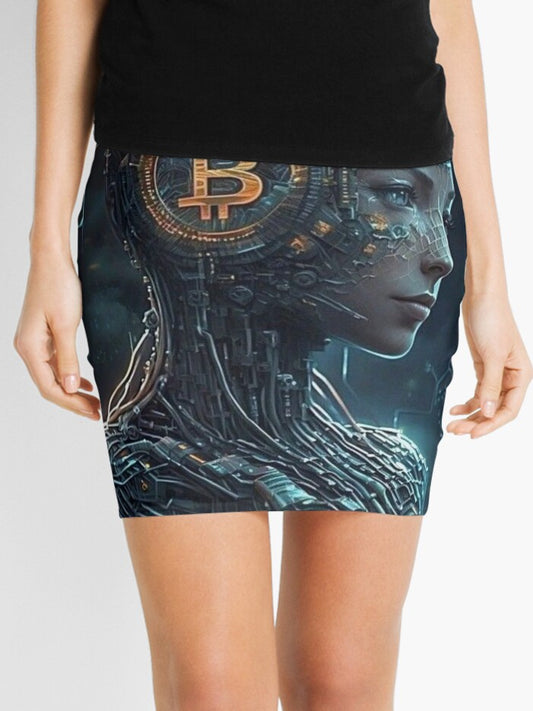 "Cyberpunk Bitcoin Visionary" Mini Skirt