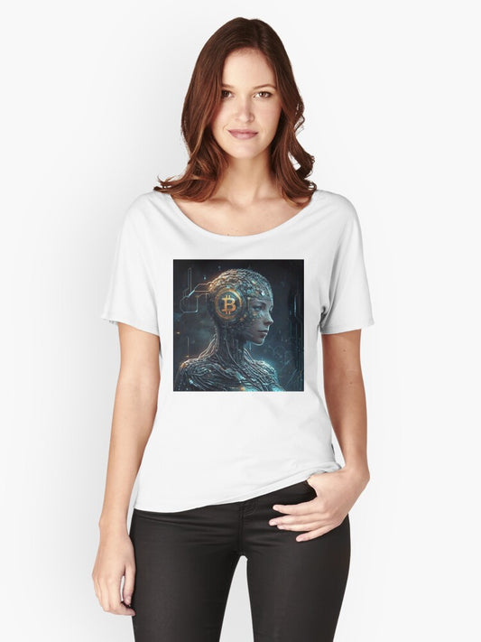 "Cyberpunk Bitcoin Visionary" Relaxed Fit T-Shirt