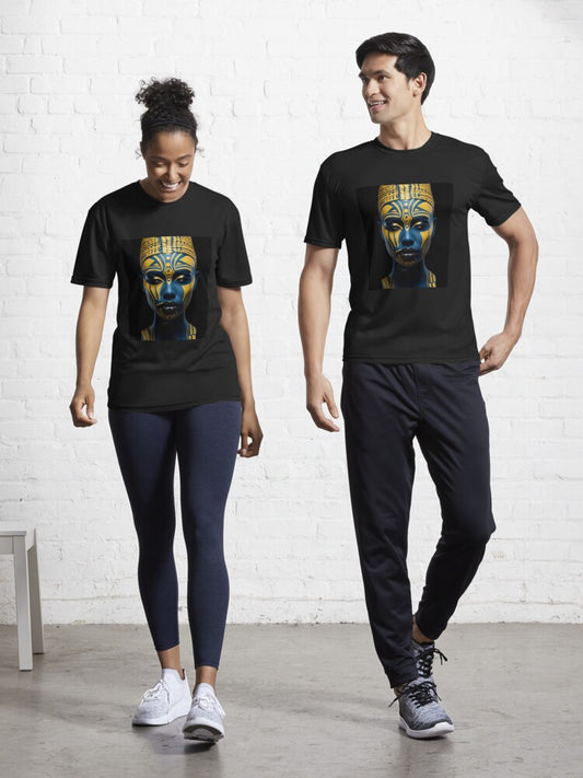 Regal Visage - A Captivating Tribal Portrait Active T-Shirt