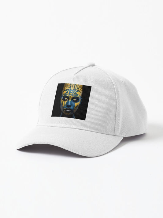 Regal Visage - A Captivating Tribal Portrait Cap