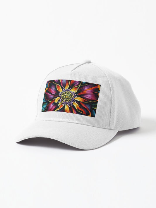 "Vibrant Floral Explosion - Bold Botanical Art" Cap