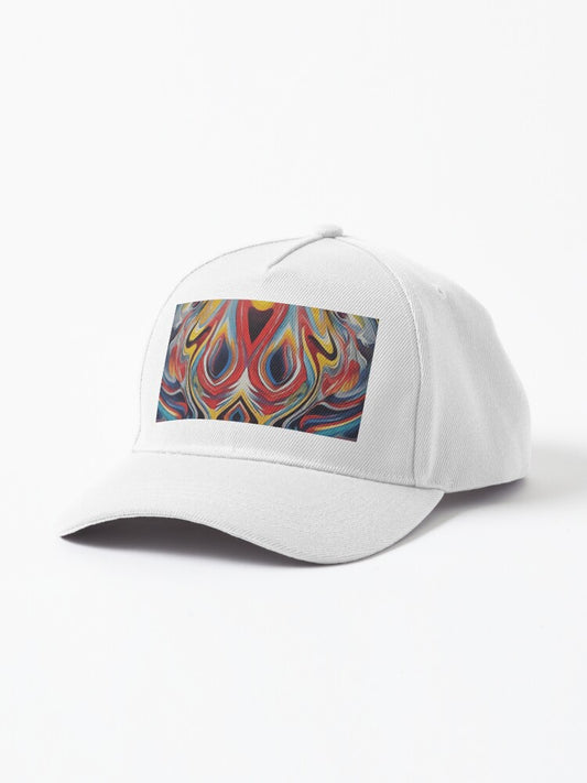 "Vibrant Abstract Flame - Flowing Colors in Motion" Cap
