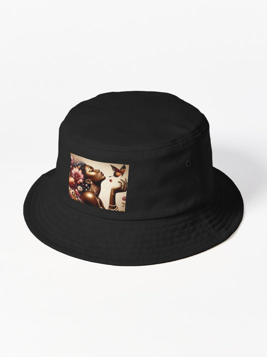 Ethereal Beauty with Floral Elegance and Butterfly Bliss Bucket Hat