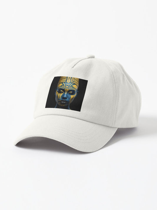 Regal Visage - A Captivating Tribal Portrait Cap