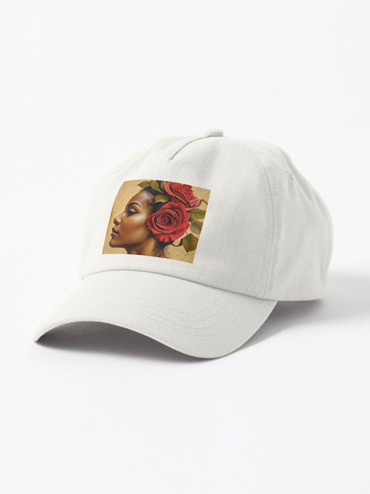 "Rose Beauty - Portrait of Elegance and Strength" Cap