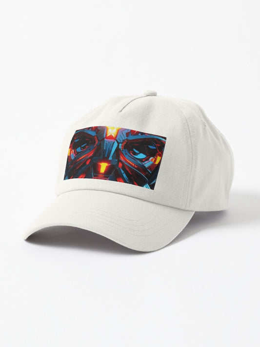 "Cyber Mech Vision: Intense Robotic Glow" Cap