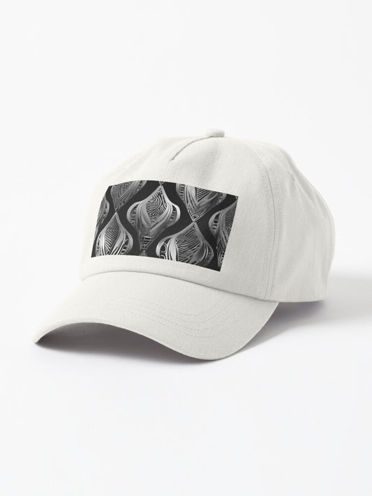 "Futuristic Silver Geometric Art" Cap